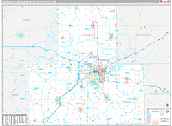 Lansing-East Lansing Metro Area Wall Map Premium Style 2026